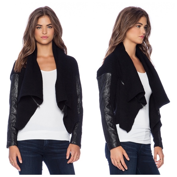 Michael Stars Sweaters - Michael Stars Convertible Chunky Rib Open Cardigan